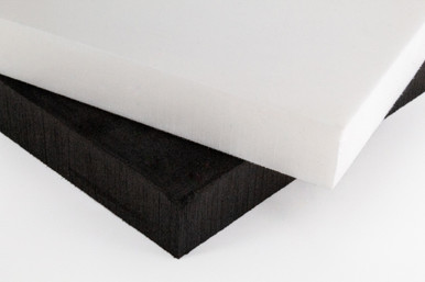 Two squares of  XLPE in a 4# density, black and white