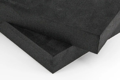 Two black squares of Ethylene Vinyl Acetate (EVA) foam, overlapping