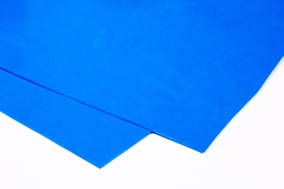 Two blue squares of Fluoroelastomer (Viton), Food Grade, overlapping