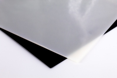 two overlapping squares of nylon plastic