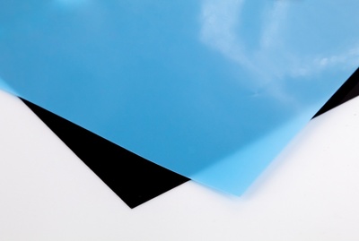 Two overlapping squares of shim stock
