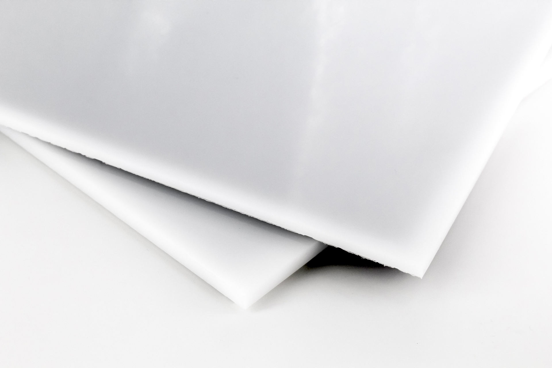 two squares of white, overlapping LDPE plastic