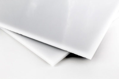 two squares of white, overlapping LDPE plastic