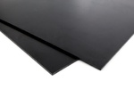 Two squares of overlapping, black PTFE plastic