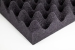 Acoustic Eggcrate Foam, one square, charcoal, zoomed