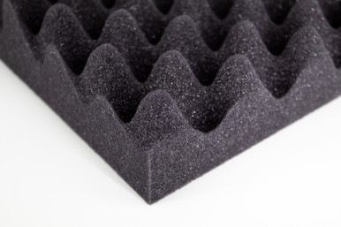 Acoustic Eggcrate Foam, one square, charcoal, zoomed