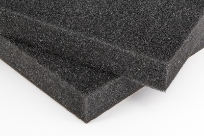 Two squares of Polyurethane, Polyether foam, overlapping