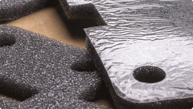 Black open cell foam with adhesive
