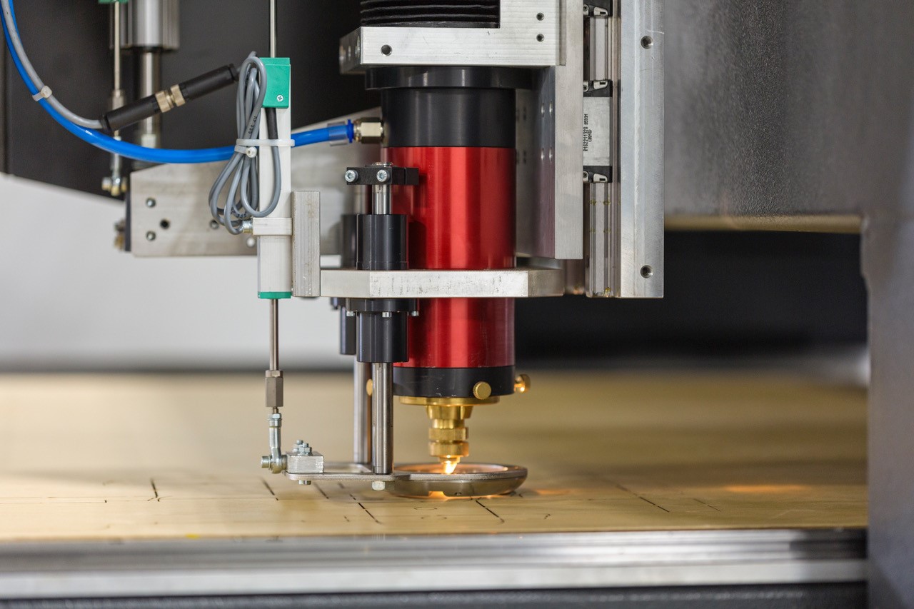 Die cutting machine close up